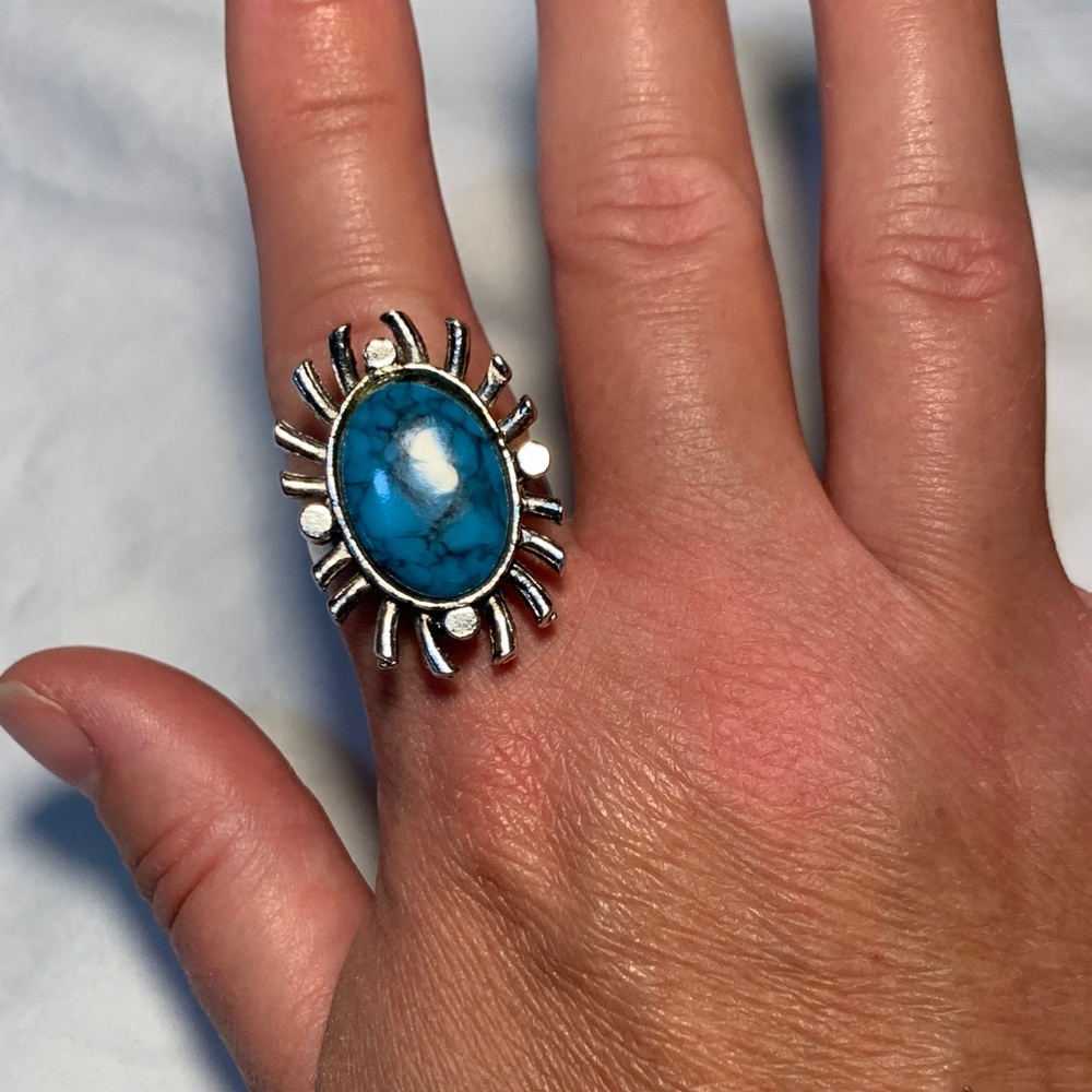 Silver and Turquoise Statement Ring